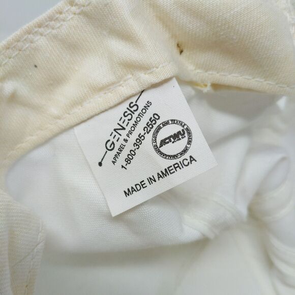 VINTAGE General Motors Hat White Strap Back Cap Trucker Patch Logo UAW GM 80s - Picture 11 of 11